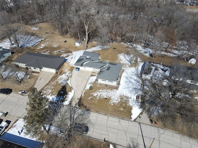 view of snowy aerial view