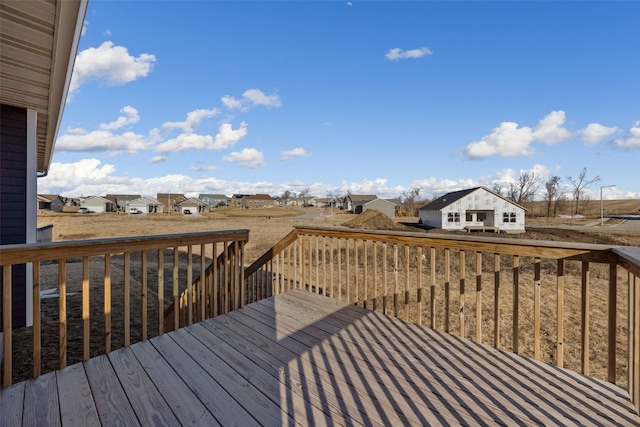 deck with a residential view