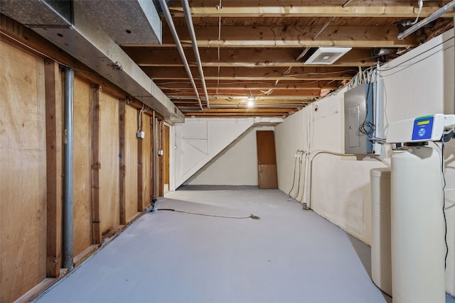 view of unfinished basement