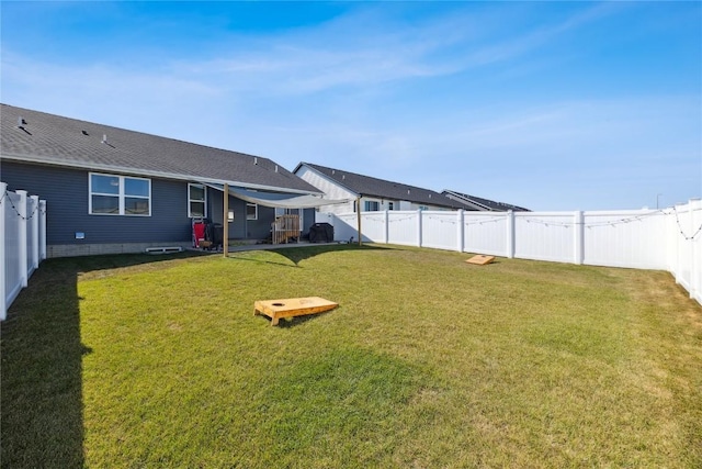 view of yard featuring a fenced backyard