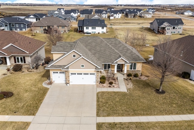 bird's eye view featuring a residential view