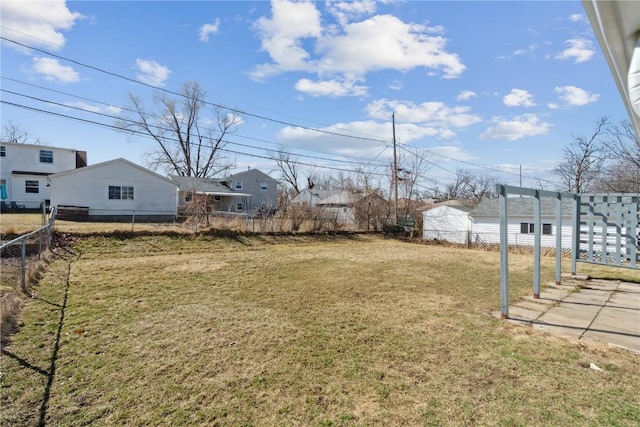 view of yard with fence