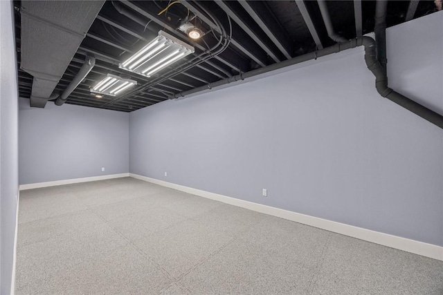 finished basement with baseboards