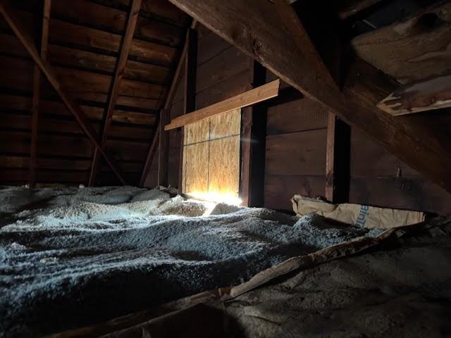 view of unfinished attic