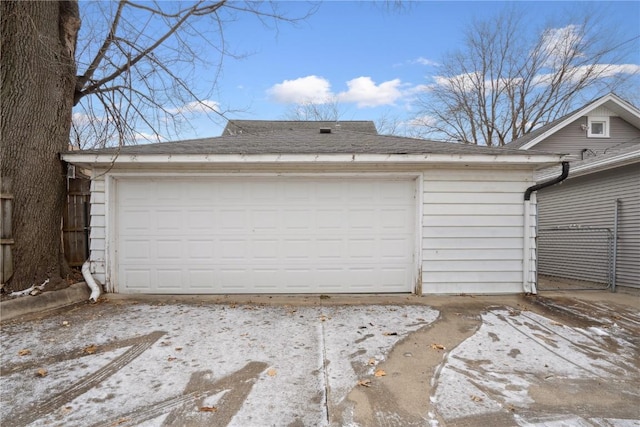 view of garage