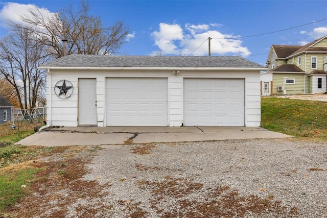 view of detached garage