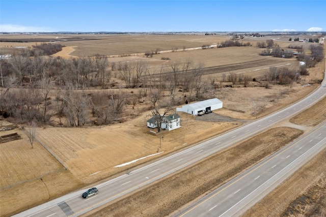 drone / aerial view with a rural view