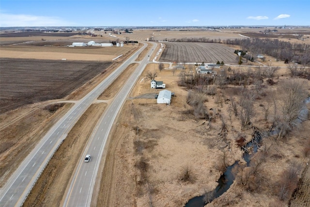 aerial view featuring a rural view