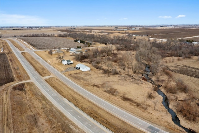 drone / aerial view with a rural view