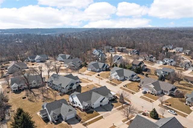 bird's eye view with a residential view