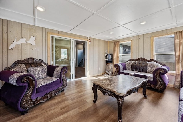 living area featuring wood finished floors