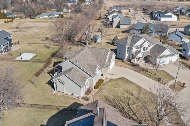 aerial view with a residential view