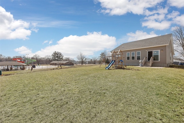 view of yard featuring a playground