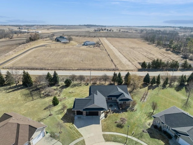 bird's eye view featuring a rural view