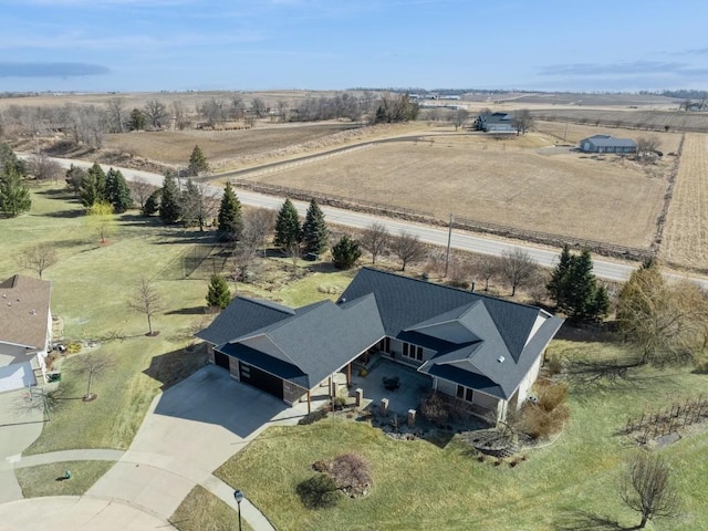 drone / aerial view with a rural view