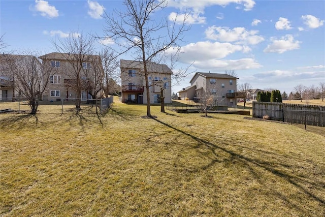 view of yard featuring fence