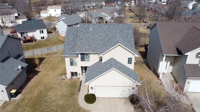 bird's eye view with a residential view