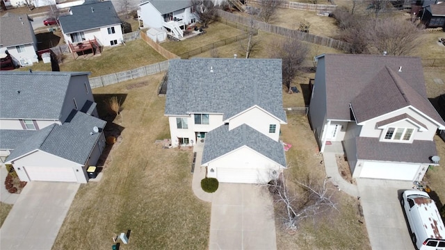 drone / aerial view with a residential view