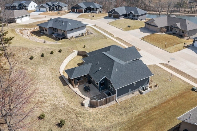 drone / aerial view with a residential view