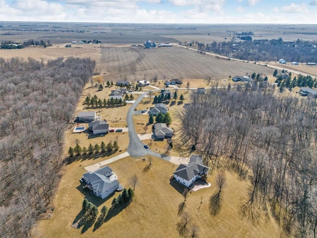 drone / aerial view with a rural view