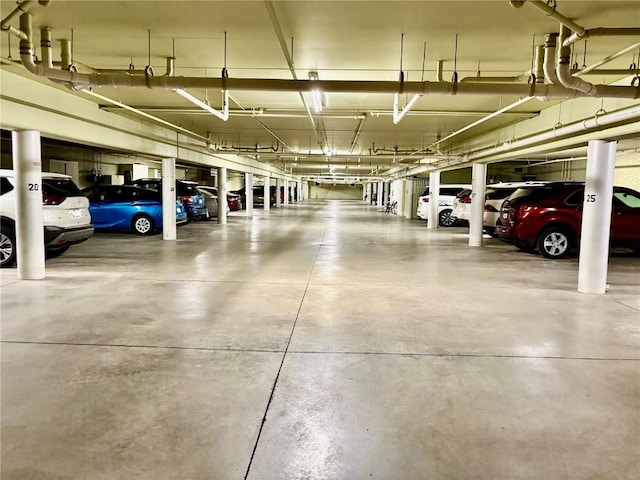 view of parking garage