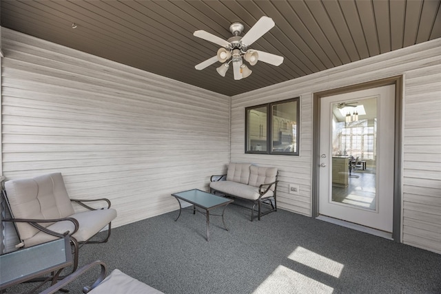 view of patio / terrace with ceiling fan