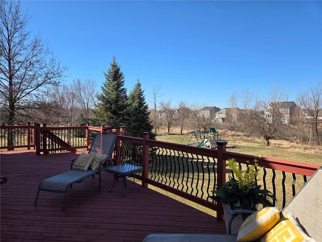 deck with a playground