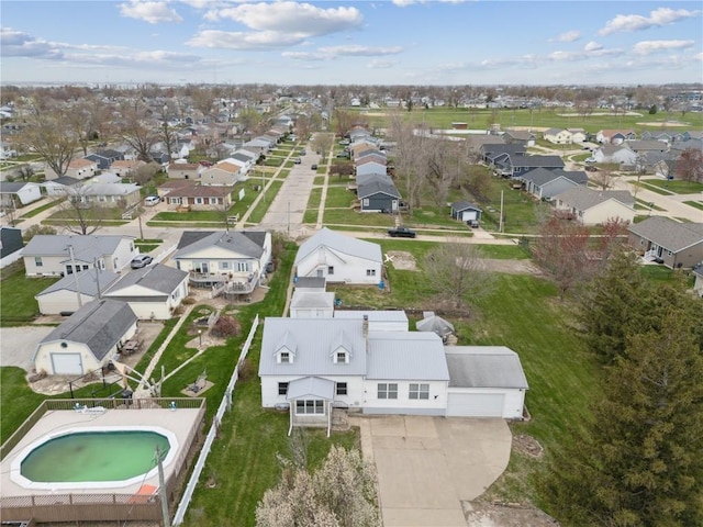 bird's eye view with a residential view