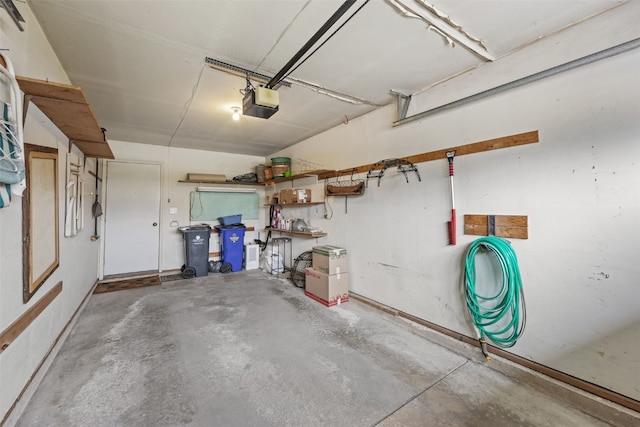 garage featuring a garage door opener