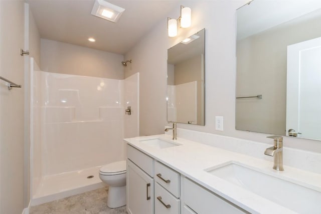 7014 C St SW, Cedar Rapids, IA 52404 - full bath with toilet, double vanity, and a shower
