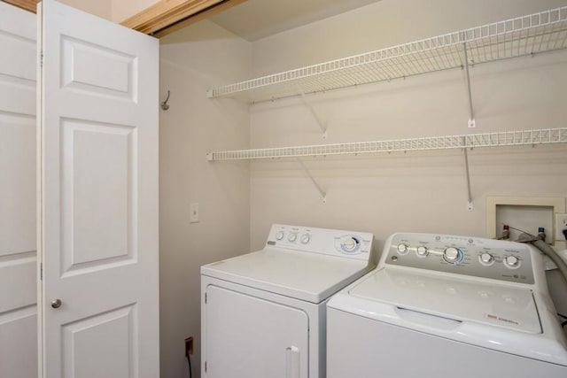 laundry room with independent washer and dryer and laundry area