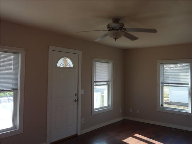 549 Marengo Ave, Marengo, IA 52301 - entrance foyer with plenty of natural light, dark wood-type flooring, and baseboards