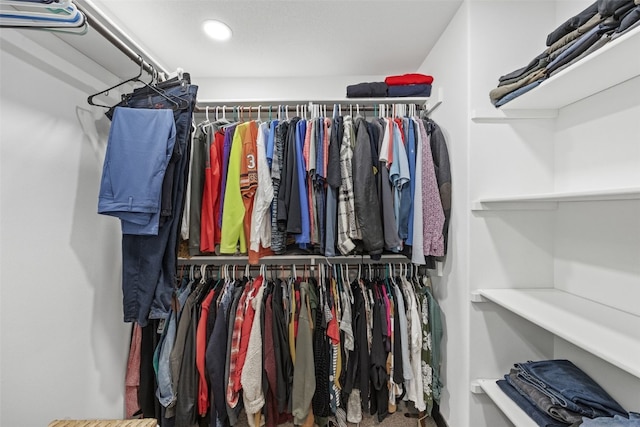 view of walk in closet