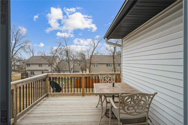 deck featuring a residential view