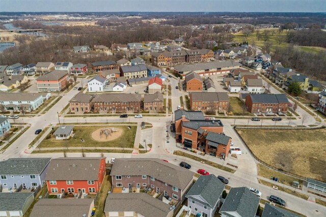 aerial view with a residential view