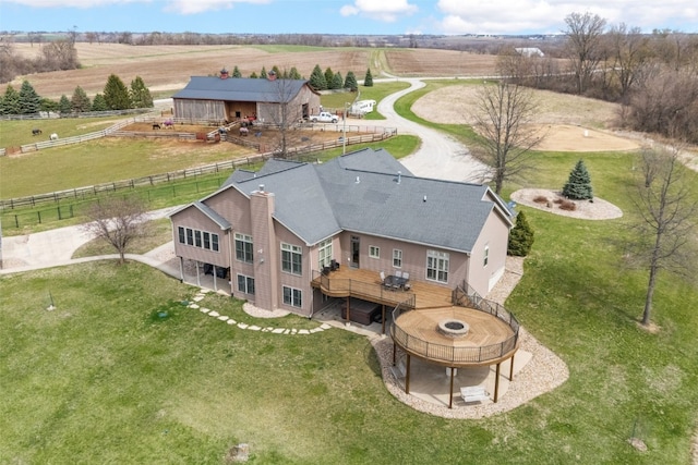 bird's eye view featuring a rural view