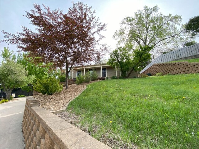 view of yard with fence