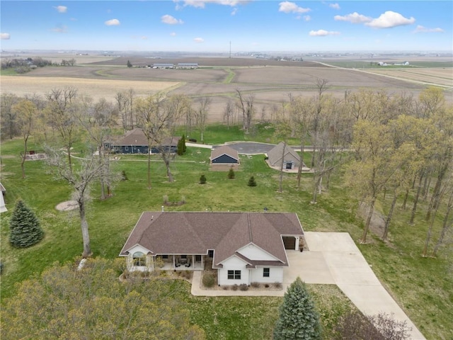 aerial view of sparsely populated area