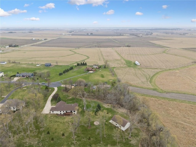 aerial overview of property's location with rural landscape and farmland