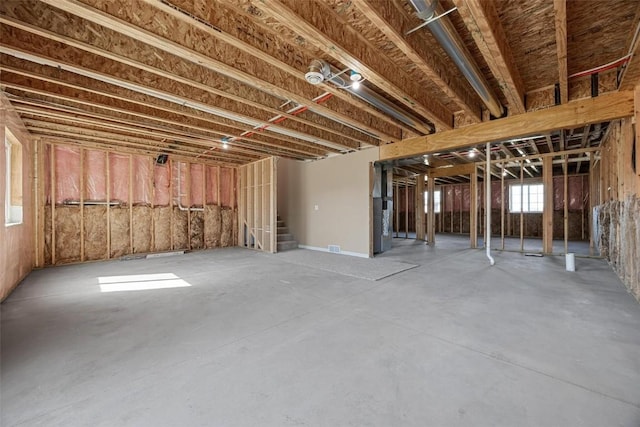 basement with stairway