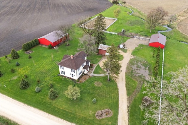 bird's eye view with a rural view