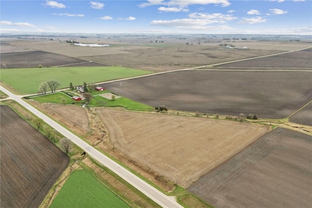 aerial view featuring a rural view