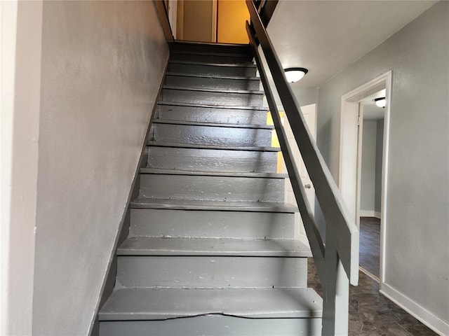 stairs with baseboards