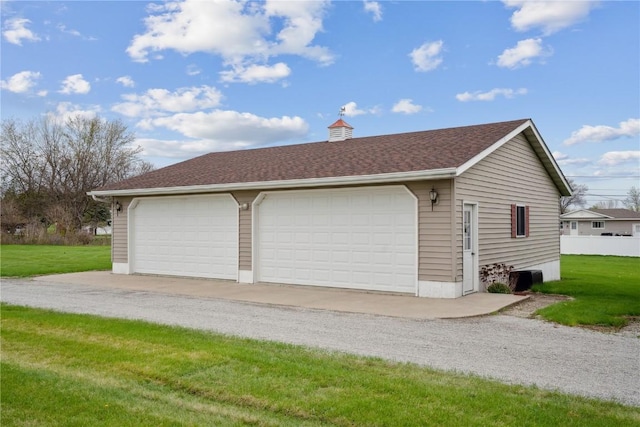 view of detached garage