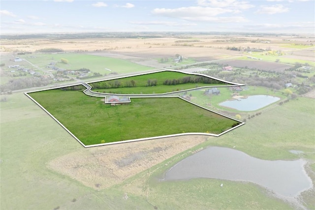 aerial view featuring a rural view