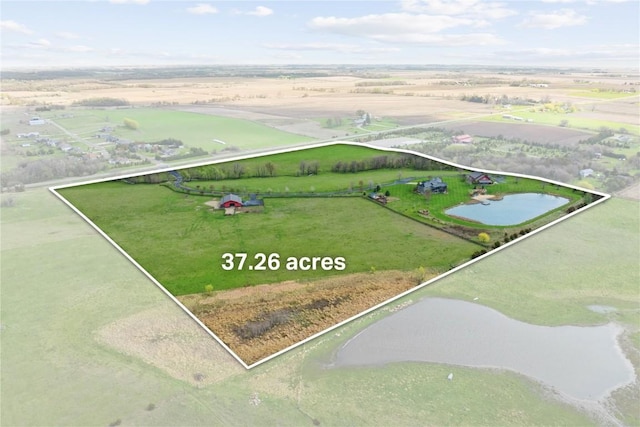 bird's eye view featuring a rural view