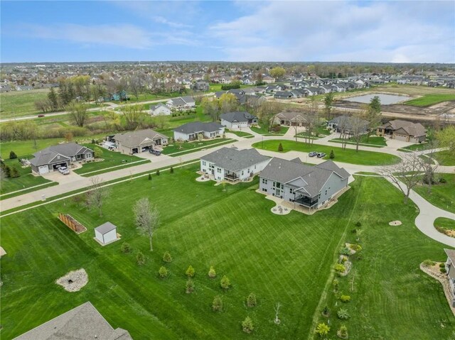 bird's eye view with a residential view