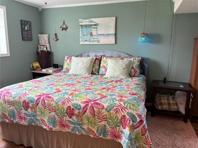 bedroom featuring ornamental molding