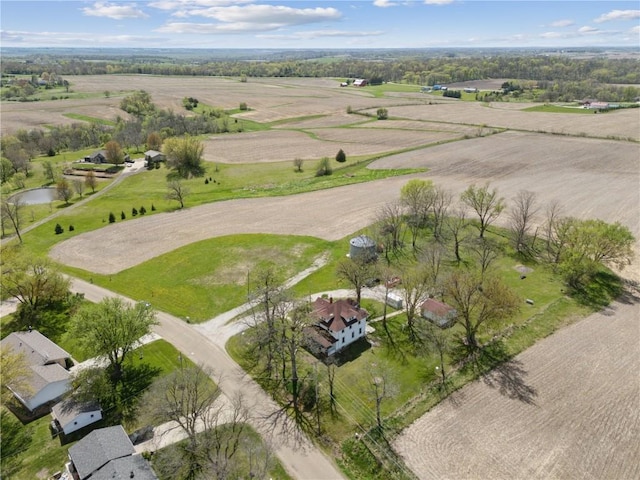aerial view with a rural view