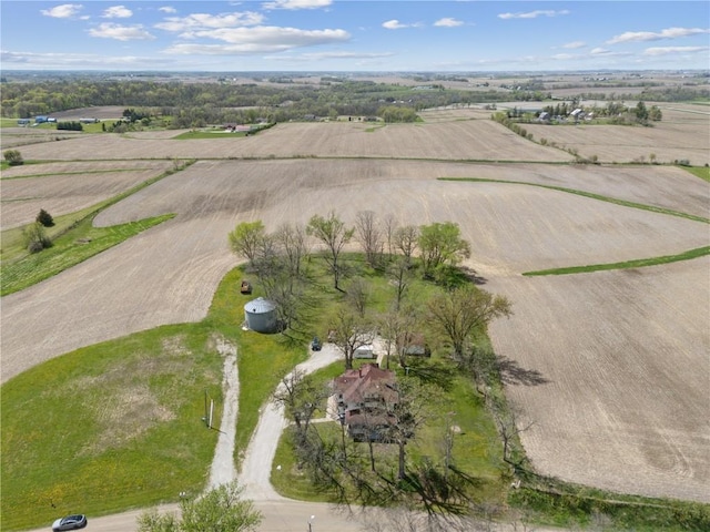 drone / aerial view with a rural view